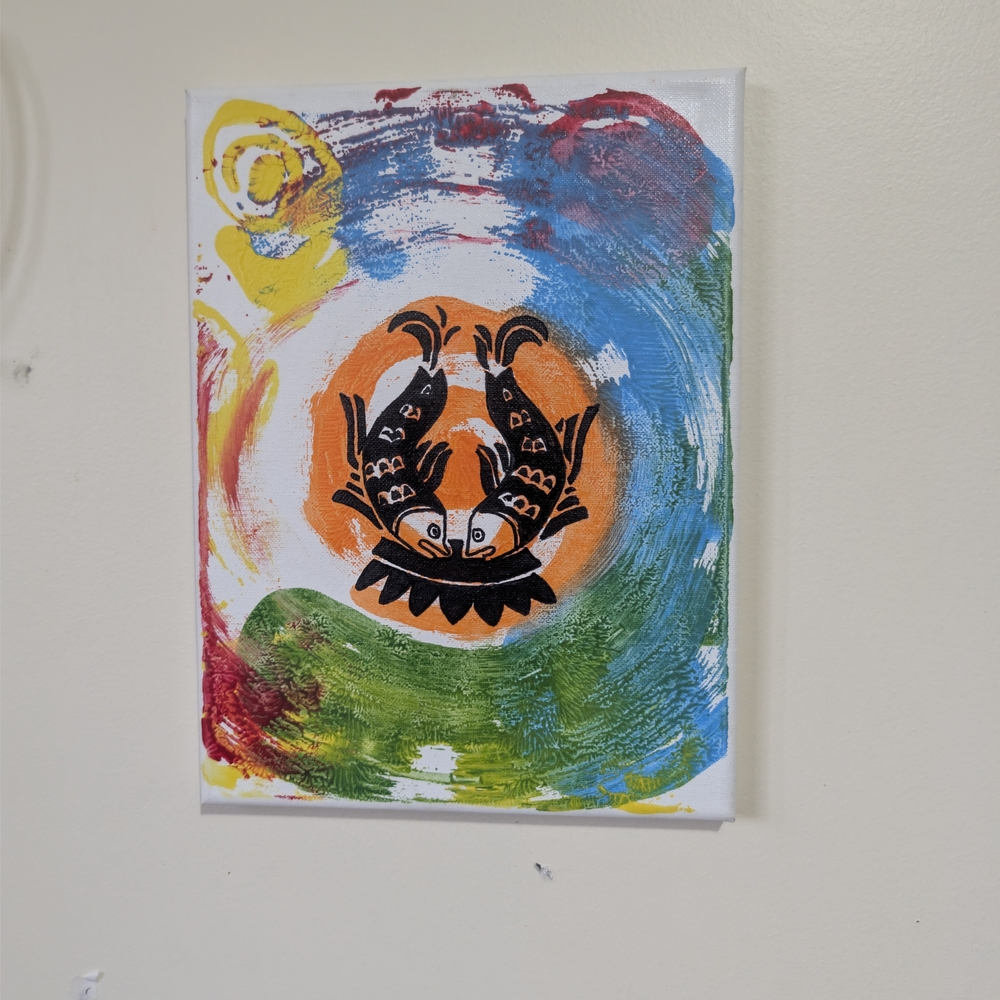 Colorful Abstract Shell Canvas Art - Picture 2 of 4
